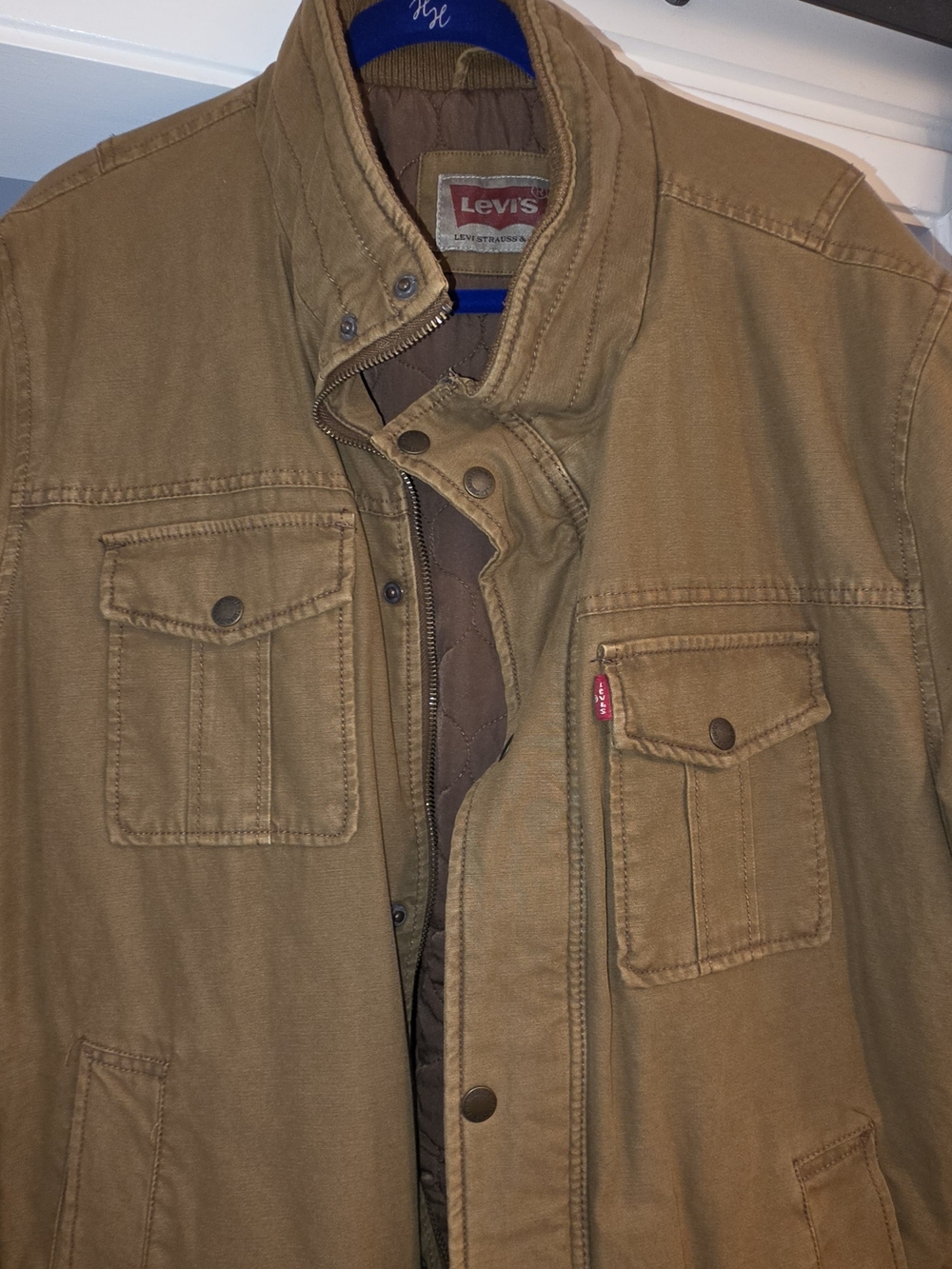 Levi's Men's Tan Brown Field Jacket with Snap Pockets